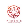 Creative luxury phoenix circle logo concept