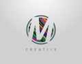 Creative M Letter Logo. Modern Abstract Circle Geometric Initial W Icon Design,