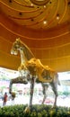 Creative Macau Sculpture MGM Exhibition Sparkling Swarovski Crystal Mosaic Horse Arts Crafts East West Chinese Cultural Heritage