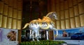 Creative Macau Sculpture MGM Exhibition Sparkling Swarovski Crystal Mosaic Horse Arts Crafts East West Chinese Cultural Heritage