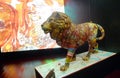 Creative Macau Sculpture MGM Exhibition Venetian Lion Hermes Versace Scarf Fabric Fusion Arts Crafts East West Cultural Heritage