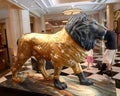 Creative Macau Sculpture MGM lions Exhibition Golden Costume Lion Arts Crafts East West Chinese Cultural Heritage Collection Macao