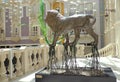 Creative Macau Sculpture MGM lions Exhibition Surreal Dali Elephant Style Lion Arts Crafts East West Chinese Cultural Heritage