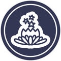 A creative magical flower circular icon