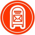 A creative mail box circular icon