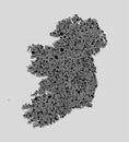 Creative map of Ireland from random black dots Royalty Free Stock Photo