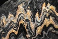 Creative marble background with gold and black waves. Acrylic Fluid Art. Abstract background or texture