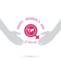 Creative 8 March logo vector design with international women`s d