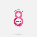 Creative 8 March logo vector design with international women`s d