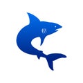 Creative Marine Deep Sea Shark Silhouette Symbol Design