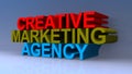 Creative marketing agency on blue