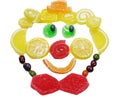 Creative marmalade fruit jelly sweet food clown face form