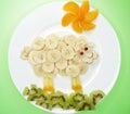 Creative marmalade fruit jelly sweet food ship form