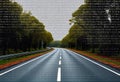 creative Matrix Code Mosaic Transform a road scene into a digita