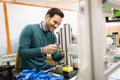 Mechanical engineer working on machines Royalty Free Stock Photo