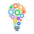 Creative mechanism of generating ideas - vector