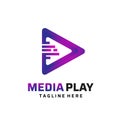 Creative Media Play Logo Design Royalty Free Stock Photo