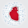 Creative Medical Care Background With Human Heart Anatomy. Medical Symbol Of Cardiology. Vector Illustration. Royalty Free Stock Photo