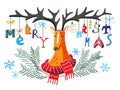 Creative Merry Christmas greeting funny banner