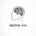 Creative mind - business vector logo template concept illustration. Royalty Free Stock Photo