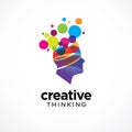 Creative human head colorful logo template