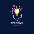 Creative idea logo template with light bulb