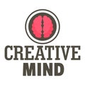 Creative mind logo, flat style Royalty Free Stock Photo