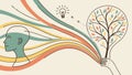 Creative Mind Tree of Ideas: Innovation, Growth Thought Process, vector design Generative AI Royalty Free Stock Photo