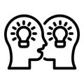 Creative minds icon, outline style Royalty Free Stock Photo
