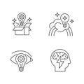 Creative mindset pixel perfect linear icons set