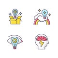 Creative mindset RGB color icons set