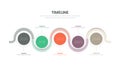 Creative minimal business journey path infographic template.Timeline processes with paper cut design and 5 options or steps for
