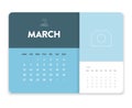 March. Creative minimal business monthly 2023 Calendar template vector. Desk, wall calendar for print, digital calendar.