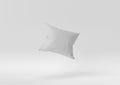 Creative minimal paper idea. Concept white pillow with white background. 3d render, 3d illustration Royalty Free Stock Photo