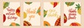 Creative minimalist Abstract art autumn background. vintage yellow, orange leaves sketch. design background greeting cards and Royalty Free Stock Photo