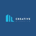 Creative minimalist building. Real estate property logo icon vector illustration