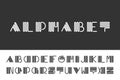 Creative minimalistic font. Vector english alphabet
