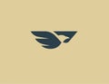 Minimalistic logo icon eagle in flight for your company
