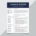 Creative and minimalistic personal vector Resume template