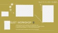 Creative Mockup for Presentation or Website. Horizontal UI Sale Page Template with Lines and Flowers. Put Your Content