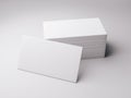 Minimalistic mockup with business cards on wood and warble texture.Creative mockup set. Royalty Free Stock Photo