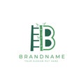 Creative and modern Green Bamboo Ladder B Letter logo design template vector eps Royalty Free Stock Photo