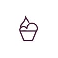 Creative and modern Cupcake icon or logo design template vector eps