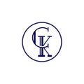 Creative modern elegant trendy unique artistic CK initial based letter icon logo