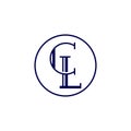 Creative modern elegant trendy unique artistic CL initial based letter icon logo,
