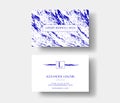 Creative modern fashioner business card, with abstract blue marble texture. Vector design concept. For stylist, makeup
