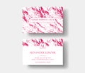 Creative modern fashioner business card, with abstract pink marble texture.