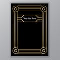 Art deco golden-black page template