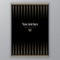 Art deco golden-black page template