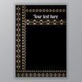 Art deco golden-black page template